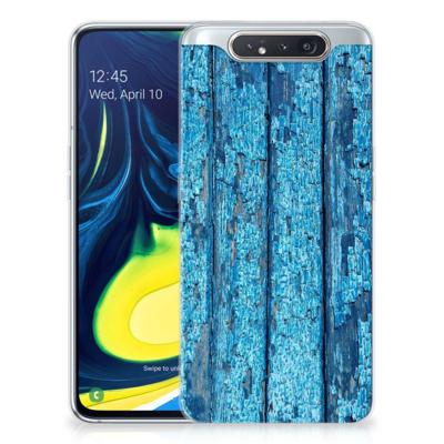Samsung Galaxy A80 | Bumper Hoesje | Wood Blue Samsung Galaxy A80 | Bumper Hoesje | Wood Blue