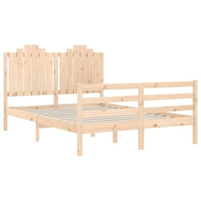 Bedframe met hoofdbord massief hout 140x200 cm