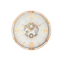 Muurklok Home ESPRIT Wit Natuurlijk Kristal Stads 63 X 8 X 63 CM - thumbnail