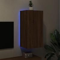 Tv-wandmeubel met LED-verlichting 40,5x35x80 cm bruineikenkleur - thumbnail