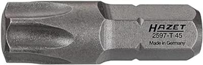 HAZET Bit 2597-T45 · 1/4 inch (6,3 mm) zeskant massief · Binnen-TORX®-profiel · SW T45