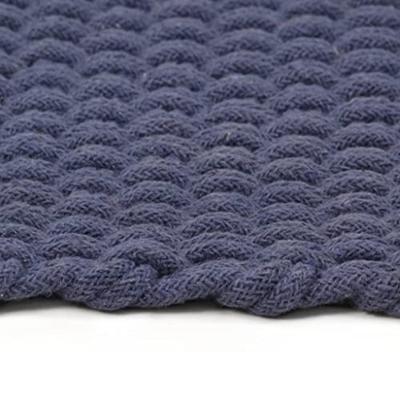 Vloerkleed rechthoekig 160x230 cm katoen marineblauw - thumbnail