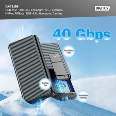 Digitus DA-71158 behuizing voor opslagstations SDD-behuizing Grijs M.2 - thumbnail