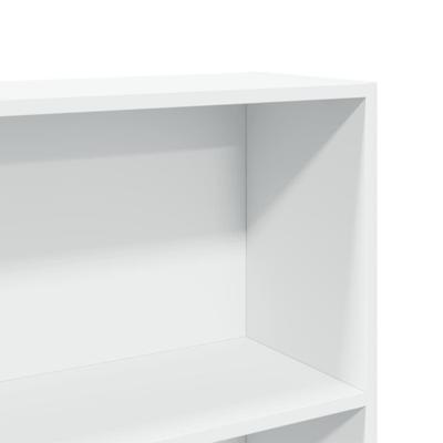 Boekenkast 80x24x176 cm bewerkt hout wit - thumbnail