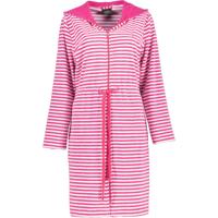Cawö Cawo Dames Korte badjas met rits en capuchon, extralicht 834 27 Pink Maat L - thumbnail
