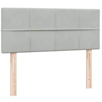 Boxspring met matras en LED fluweel lichtgrijs 120x210 cm - thumbnail