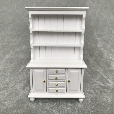 1/12 Dollhouse miniatuur meubilair multifunctionele houten kast boekenkast (wit)