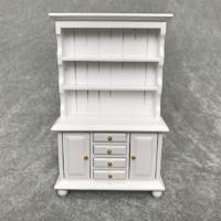 1/12 Dollhouse miniatuur meubilair multifunctionele houten kast boekenkast (wit) - thumbnail