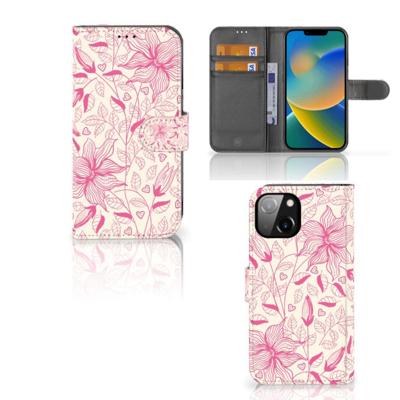 Apple iPhone 14 Hoesje Pink Flowers Apple iPhone 14 Hoesje Pink Flowers