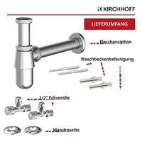 Kirchhoff Bassinflessenvangerset, 1 1/4" x 32 mm, met bevestiging en 2x haakse-kraan - 98800004 - thumbnail