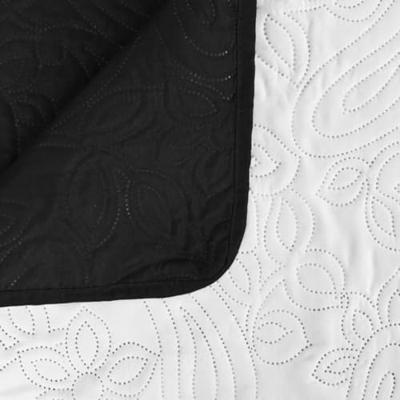 VidaXL Bedsprei dubbelzijdig 170x210 cm quilt zwart en wit