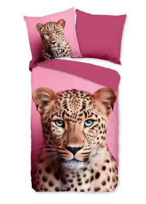 Pure Dekbedovertrek "panter met blauwe ogen" - Roze - (135x200 cm) - Microfiber