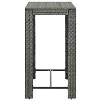 Tuinbartafel 100x60,5x110,5 cm poly rattan grijs - thumbnail