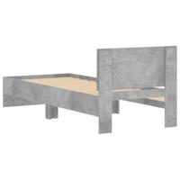 Bedframe met hoofdeinde bewerkt hout betongrijs 90x200 cm - thumbnail