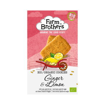 Farm Brothers Farm Brothers Gember & Citroen Koekjes Bio (150g) Farm Brothers Farm Brothers Gember & Citroen Koekjes Bio (150g)