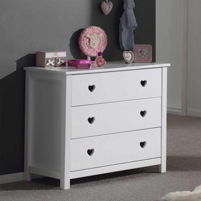 Vipack commode Amori 3 lades - wit - 90x85,2x50 cm