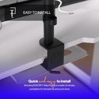ENDORFY Atlas dubbele, solide metalen constructie, tot 8 kg per stuk, 2 x 27 max, grote hoogteverstelling, draaifunctie, VESA 75×75 mm en 100×100 mm, EY8F003 - thumbnail