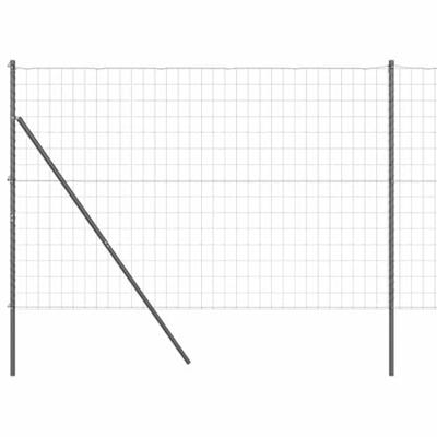VidaXL Hek met paal grijs 1,6 x 10 m staal en pvc