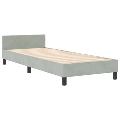 Bedframe met hoofdeinde Lichtgrijs 80 x 200 cm Fluweel