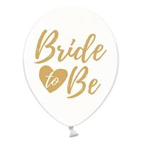 Transparante ballonnen Bride To Be Goud/Brons (6st) - thumbnail