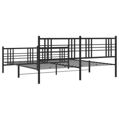 Bedframe met hoofd- en voeteneinde metaal zwart 193x203 cm Bedframe met hoofd- en voeteneinde metaal zwart 193x203 cm