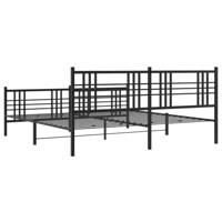 Bedframe met hoofd- en voeteneinde metaal zwart 183x213 cm - thumbnail