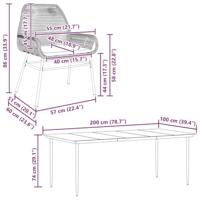 9-delige Tuinset met kussens poly rattan glas grijs - thumbnail