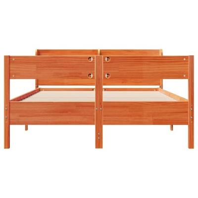 Bedframe zonder matras massief grenenhout wasbruin 120x200 cm