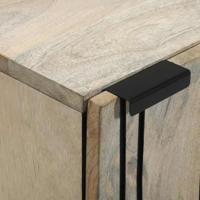 Dressoir Wit 40 x 33 x 75 cm massief mangohout - thumbnail