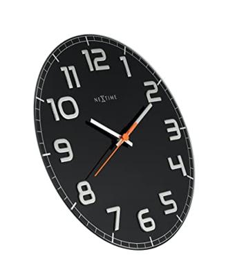 NeXtime NE-8817ZW Wandklok Dia. 30 X 3.5 Cm, Glas, Zwart, &apos;Classy Round&apos;