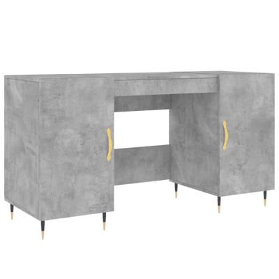 Bureau 140x50x75 cm bewerkt hout betongrijs