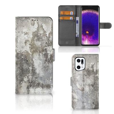 OPPO Find X5 Pro | Bookcase | Beton Print OPPO Find X5 Pro | Bookcase | Beton Print