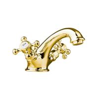 Wastafelmengkraan Sapho Antea 2-knop Uitloop 6.5 cm Goud (incl. clickwaste) - thumbnail