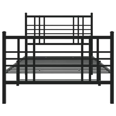Bedframe met hoofd- en voeteneinde metaal zwart 100x190 cm - thumbnail