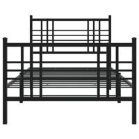 Bedframe met hoofd- en voeteneinde metaal zwart 100x190 cm - thumbnail