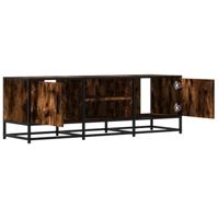 Tv-meubel 120x35x41 cm bewerkt hout metaal gerookt eikenkleurig - thumbnail