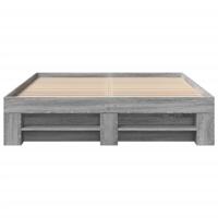Bedframe bewerkt hout grijs sonoma eikenkleurig 135x190 cm - thumbnail
