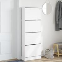 Schoenenkast 60x21x163,5 cm bewerkt hout wit - thumbnail