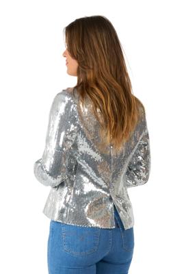 WMNS pailletten blazer Zilver Suitmeister