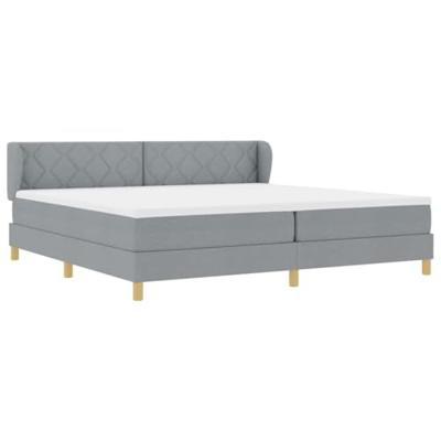 Boxspringbed met matras stof lichtgrijs 200x200 cm