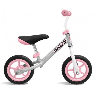 Skids Control loopfiets - 10 inch - grijs/roze