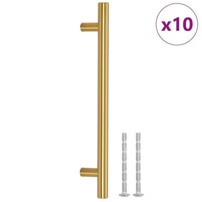Handvatten 10 st 160 mm roestvrij staal goudkleurig Handvatten 10 st 160 mm roestvrij staal goudkleurig