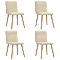 Eetkamerstoelen 4 st stof crèmekleurig - thumbnail