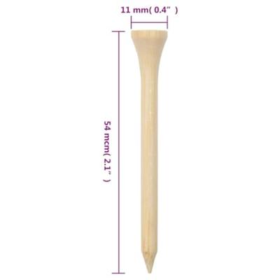 VidaXL 1000 st golftees 54 mm bamboe