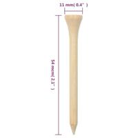 VidaXL 1000 st golftees 54 mm bamboe - thumbnail