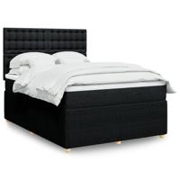 Boxspring met matras stof zwart 140x190 cm - thumbnail