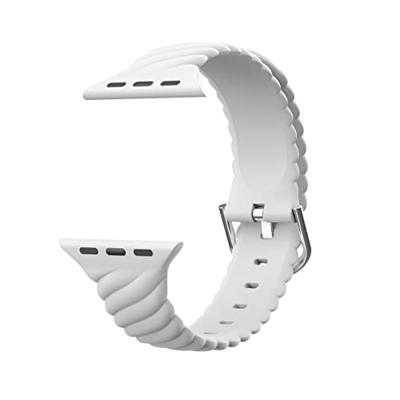 Siliconen 'Twist' bandje - Wit - Geschikt voor Apple Watch 44mm / 45mm / 46mm / 49mm Siliconen 'Twist' bandje - Wit - Geschikt voor Apple Watch 44mm / 45mm / 46mm / 49mm
