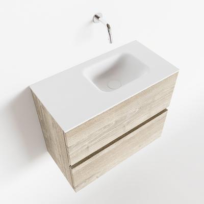 Mondiaz Ada 60cm toiletmeubel light brown grey met wastafel talc rechts zonder kraangat