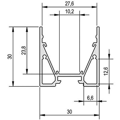 Barthelme 62399811 62399811 Profiel Aluminium (l x b x h) 1000 x 30 x 30 mm 1 stuk(s)