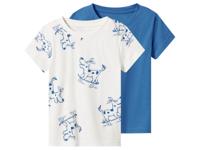 lupilu Set van 2 kinder T-shirts (Wit/blauw, 122/128) - thumbnail